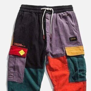 Aelfric Eden - Mens "Back to 90's" Patchwork Color Block Corduroy Pants